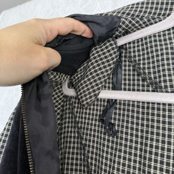 Vtg Shirt Dress Petite Large Black Tan Velvet Vest Grunge Cottage Modest 80s 90s - Picture 6 of 14